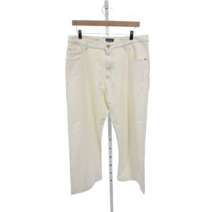 DL1961 Women Wide-Leg Ivory Cotton High Rise Jeans Size 32